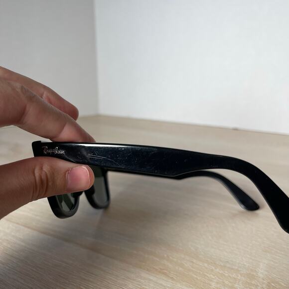 Ray-Ban RB2140 901 Wayfarer Sunglasses Polished Black 50-22 Italy - Picture 7 of 13